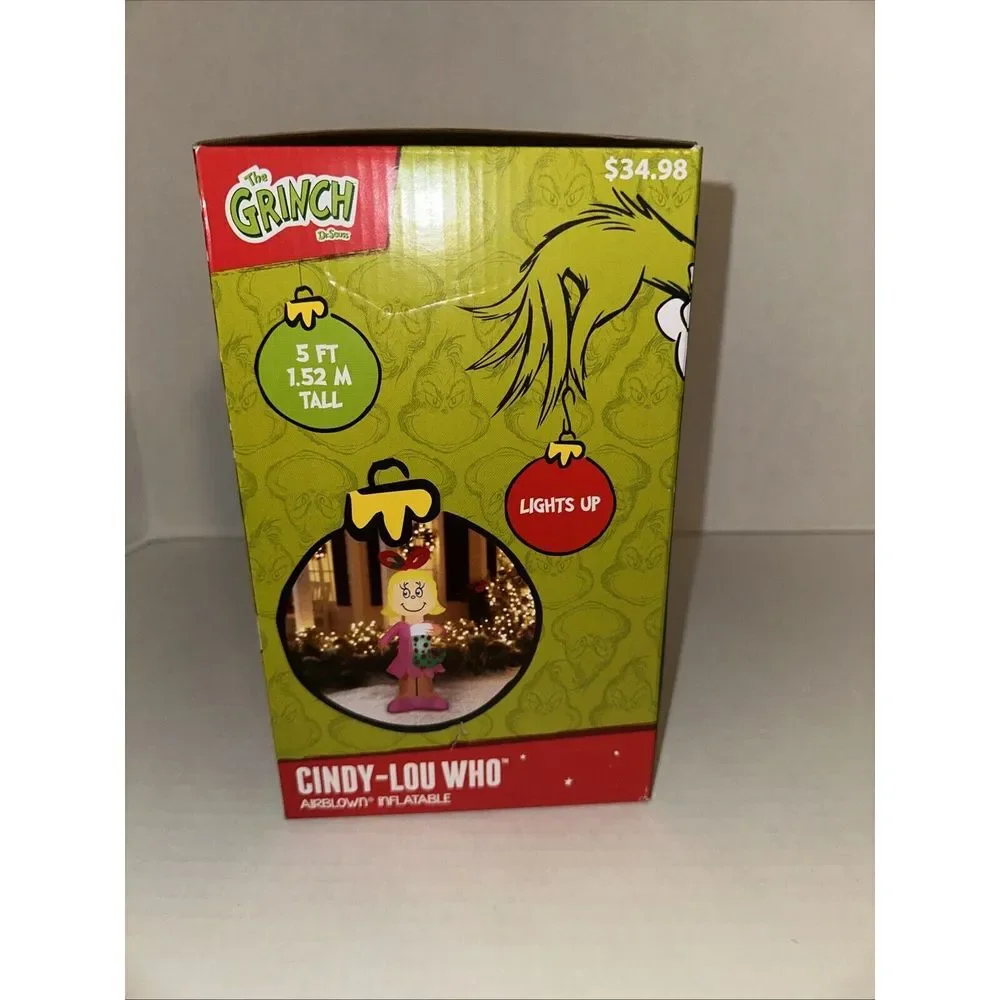 Gemmy Cindy Lou‎ Who with Stocking 5 Ft. Airblown Inflatable LED Light Brand NEW